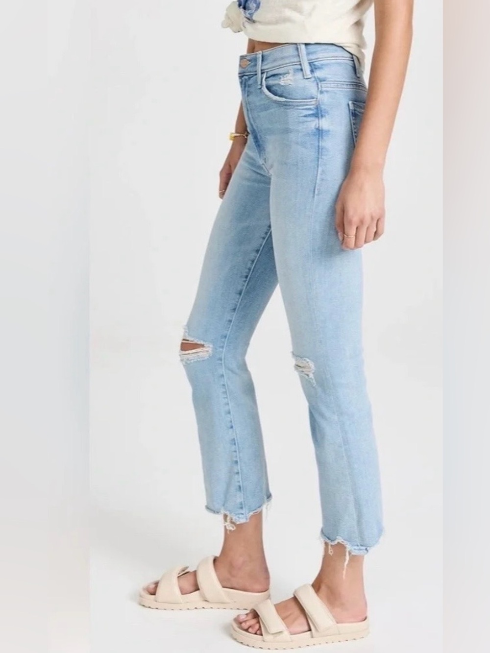MOTHER The Hustler Ankle Chew Petal Plucker Jeans